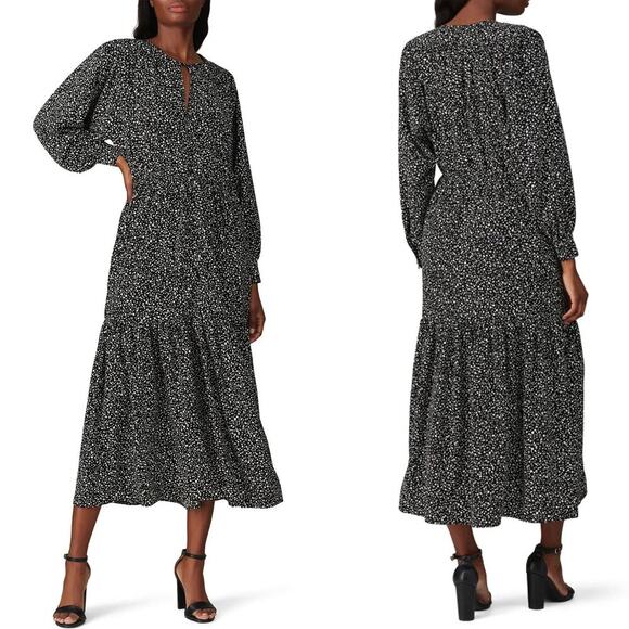 Sweet Baby Jamie Black Ditsy Midi Dress - Size XS - Picture 1 of 7